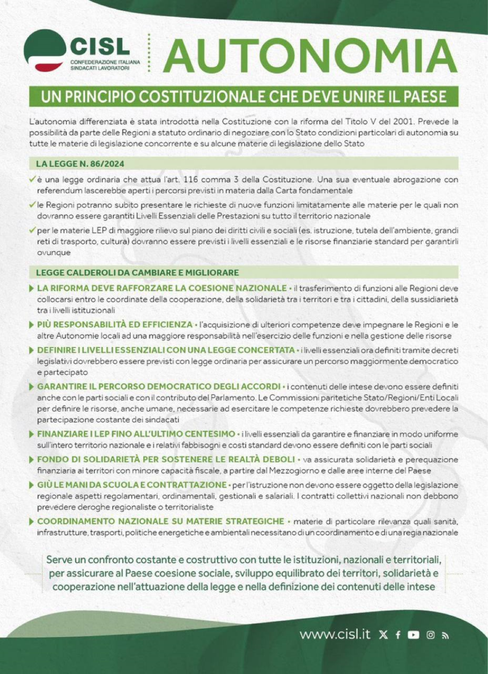 Autonomia differenziata: un principio costituzionale che deve unire il paese