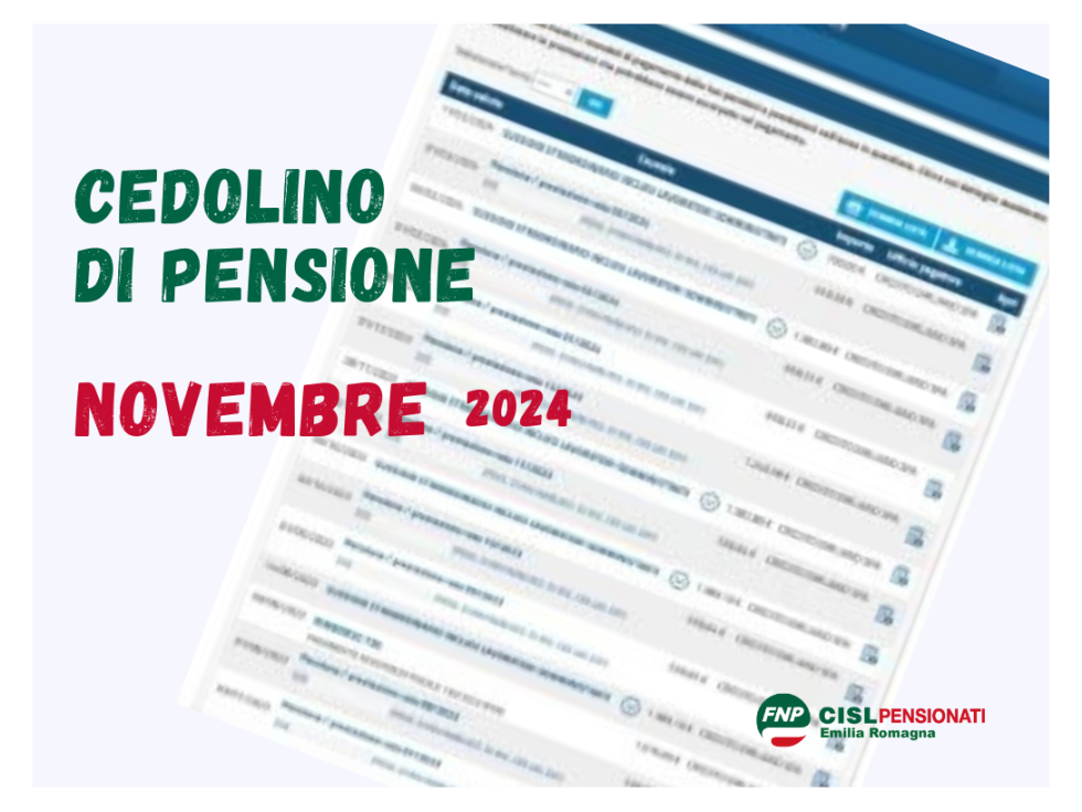 CEDOLINO DI PENSIONE NOVEMBRE 2024