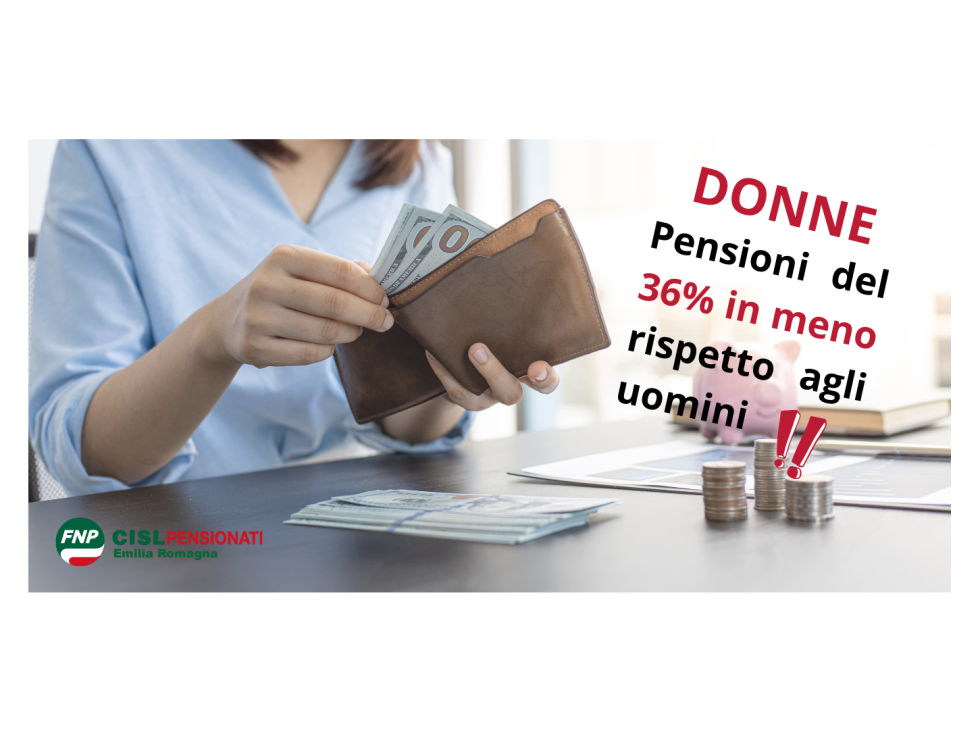 Donne: pensioni 36% in meno rispetto agli uomini